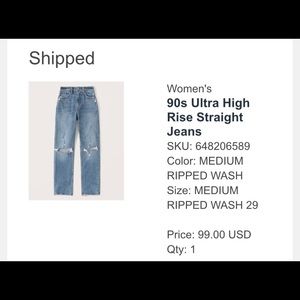 Abercrombie: 90s straight ultra high rise jeans